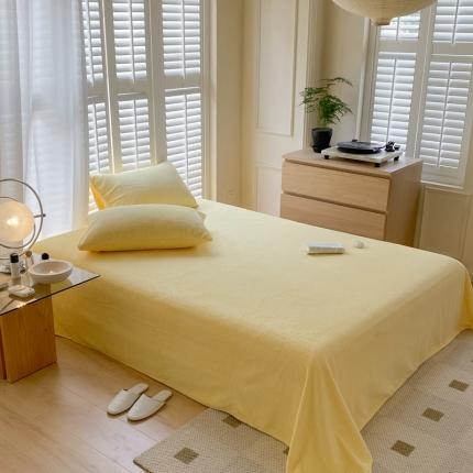 91家纺网 家纺一手货源 找家纺 （总）时光里 2022新款全消光230克华夫格绒牛奶绒单床单