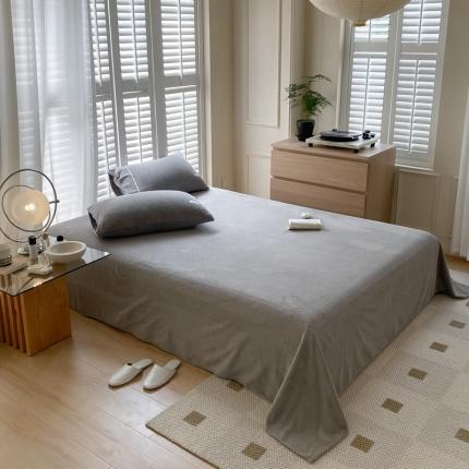 91家纺网 家纺一手货源 找家纺 （总）时光里 2022新款全消光230克华夫格绒牛奶绒单床单