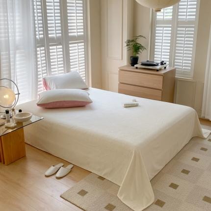 91家纺网 家纺一手货源 找家纺 （总）时光里 2022新款全消光230克华夫格绒牛奶绒单床单