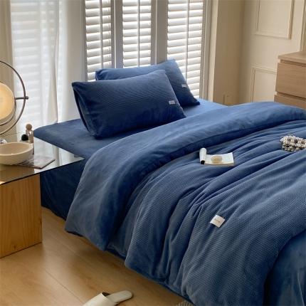 91家纺网 家纺一手货源 找家纺 （总）时光里 2022新款全消光230克华夫格绒牛奶绒单被套