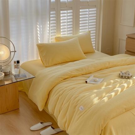 91家纺网 家纺一手货源 找家纺 （总）时光里 2022新款全消光230克华夫格绒牛奶绒单被套