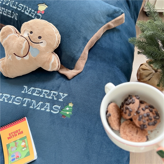 91家纺网 家纺一手货源 找家纺 （总）星野 2022新款圣诞夜系列高克重全消光牛奶绒四件套