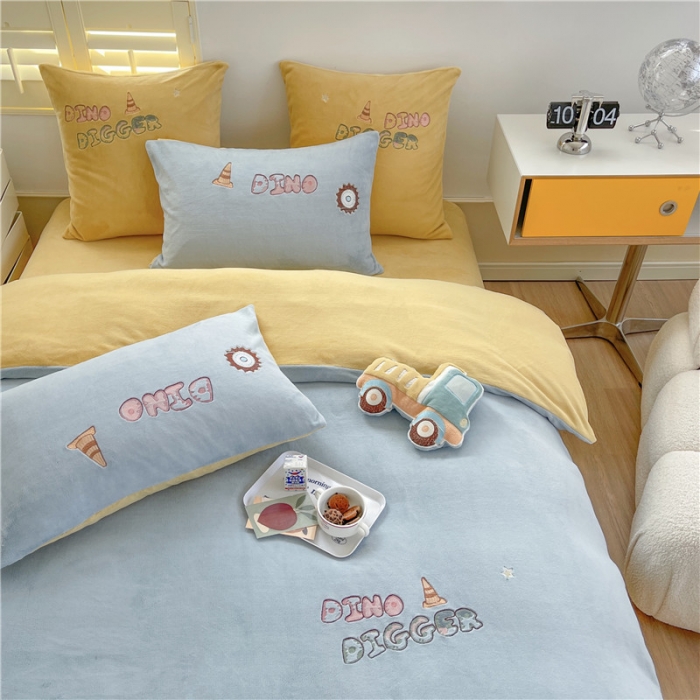 91家纺网 家纺一手货源 找家纺 （总）星野 2022新款挖矿之旅系列高克重全消光牛奶绒四件套