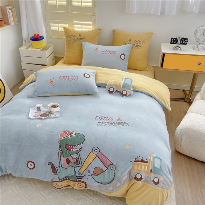 91家纺网 家纺一手货源 找家纺 （总）星野 2022新款挖矿之旅系列高克重全消光牛奶绒四件套