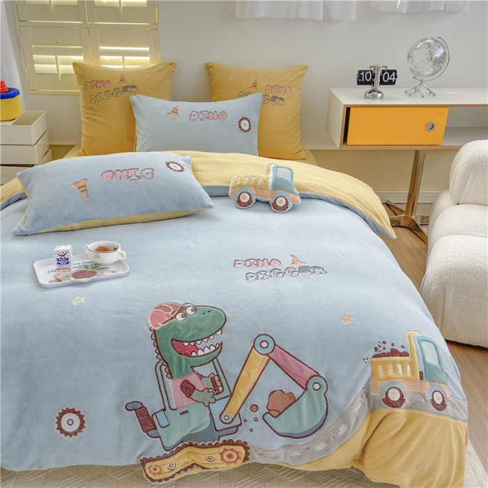 91家纺网 家纺一手货源 找家纺 （总）星野 2022新款挖矿之旅系列高克重全消光牛奶绒四件套