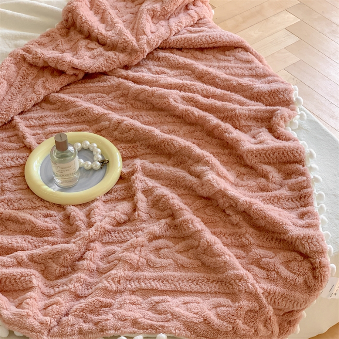 91家纺网 家纺一手货源 找家纺 洋铭区 2022新款a版舒棉绒b版牛奶绒毯子-糖豆系列 糖豆豆沙