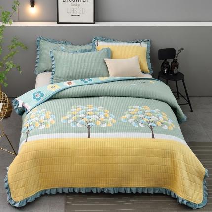 91家纺网 家纺一手货源 找家纺 雨洋家纺 2025新款水晶绒床盖 银杏树