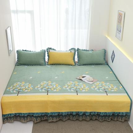 91家纺网 家纺一手货源 找家纺 雨洋家纺 2025新款炕垫水晶绒床盖大炕盖 银杏树