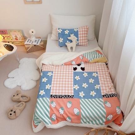 91家纺网 家纺一手货源 找家纺 航途席业 2023新款软绵绵牛奶绒羊羔绒毛毯 布兰妮