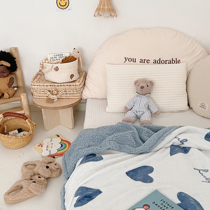 91家纺网 家纺一手货源 找家纺 航途席业 20263新款软绵绵牛奶绒羊羔绒毛毯 爱心蓝