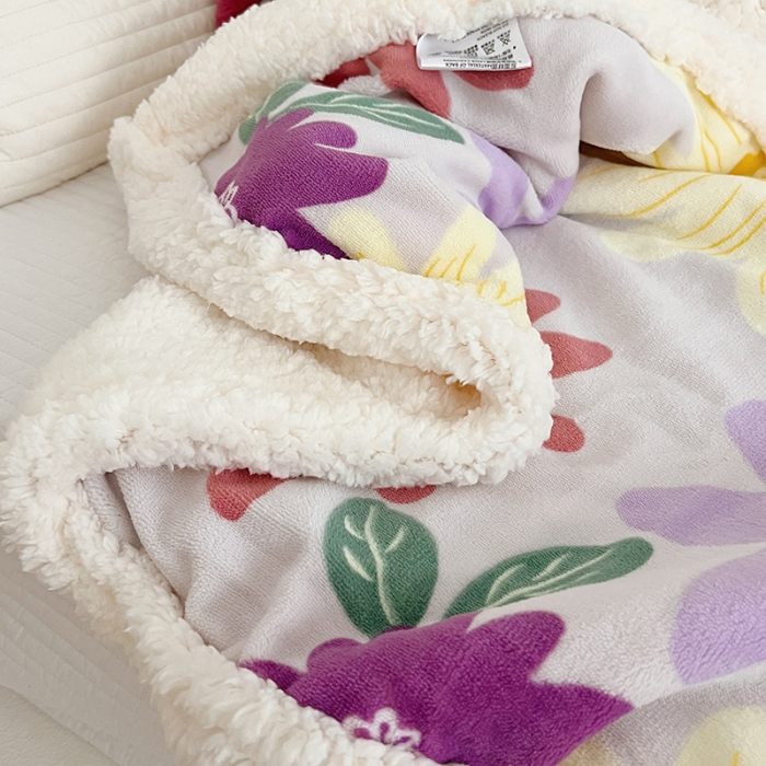 91家纺网 家纺一手货源 找家纺 航途席业 20263新款软绵绵牛奶绒羊羔绒毛毯 花田印象