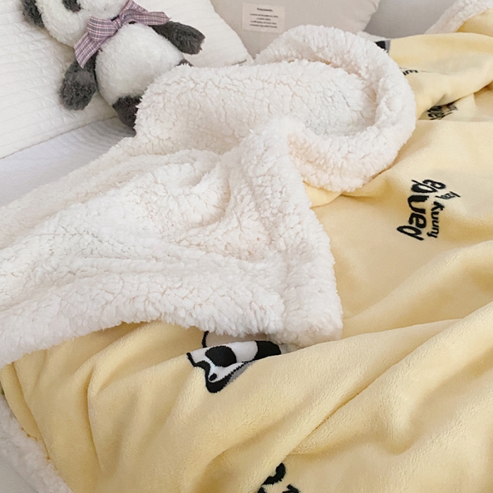 91家纺网 家纺一手货源 找家纺 航途席业 2023新款软绵绵牛奶绒羊羔绒毛毯 黄团团