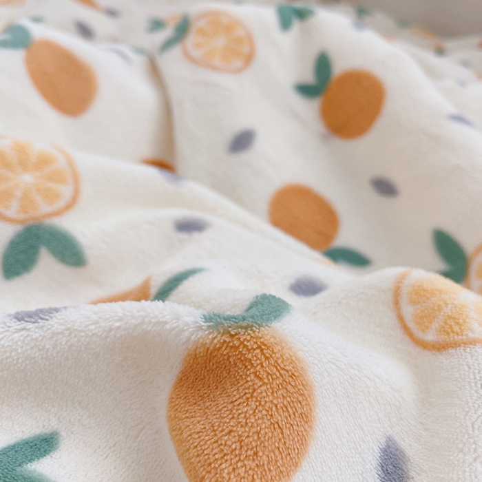 91家纺网 家纺一手货源 找家纺 航途席业 2023新款软绵绵牛奶绒羊羔绒毛毯 橘子