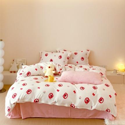 91家纺网 家纺一手货源 找家纺 （总）时光里 230g正宗全消光印花牛奶绒迪士尼系列单被套