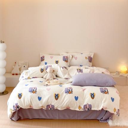 91家纺网 家纺一手货源 找家纺 （总）时光里 230g正宗全消光印花牛奶绒迪士尼系列单被套