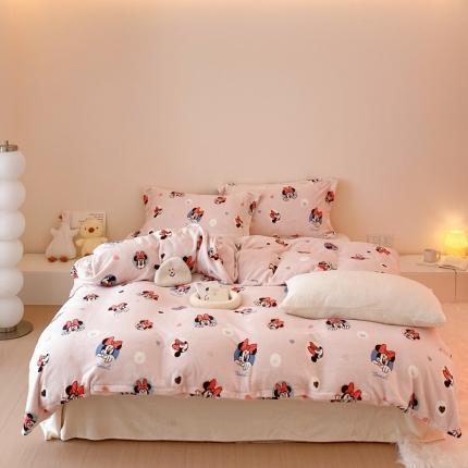 91家纺网 家纺一手货源 找家纺 （总）时光里 230g正宗全消光印花牛奶绒迪士尼系列单被套