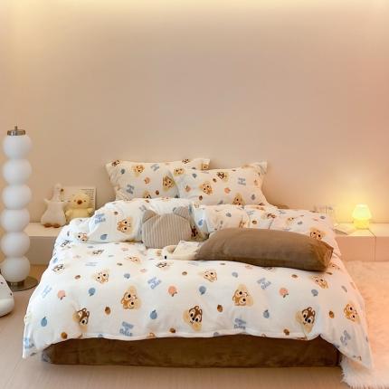 91家纺网 家纺一手货源 找家纺 （总）时光里 230g正宗全消光印花牛奶绒迪士尼系列单被套