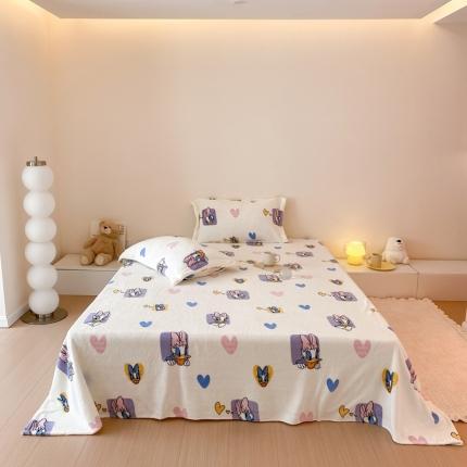 91家纺网 家纺一手货源 找家纺 （总）时光里 230g正宗全消光印花牛奶绒迪士尼系列单床单