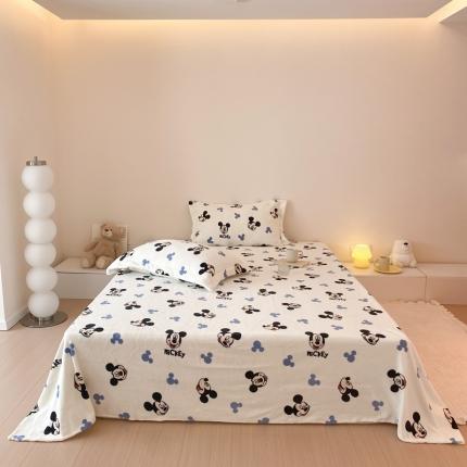 91家纺网 家纺一手货源 找家纺 （总）时光里 230g正宗全消光印花牛奶绒迪士尼系列单床单