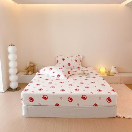 91家纺网 家纺一手货源 找家纺 （总）时光里 230g正宗全消光印花牛奶绒迪士尼系列单床笠