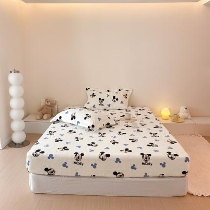 91家纺网 家纺一手货源 找家纺 （总）时光里 230g正宗全消光印花牛奶绒迪士尼系列单床笠