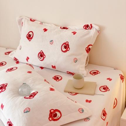 91家纺网 家纺一手货源 找家纺 （总）时光里 230g正宗全消光印花牛奶绒迪士尼系列单品枕套