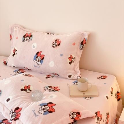 91家纺网 家纺一手货源 找家纺 （总）时光里 230g正宗全消光印花牛奶绒迪士尼系列单品枕套