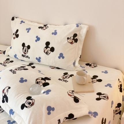 91家纺网 家纺一手货源 找家纺 （总）时光里 230g正宗全消光印花牛奶绒迪士尼系列单品枕套