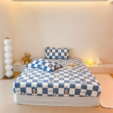 91家纺网 家纺一手货源 找家纺 总时光里 230g正宗全消光印花牛奶绒迪士尼棋盘格系列单床笠