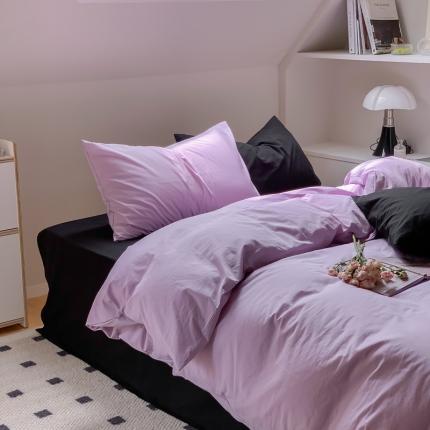 91家纺网 家纺一手货源 找家纺 总例外Home 2022新款32s全棉水洗棉四件套-黑暗搭配