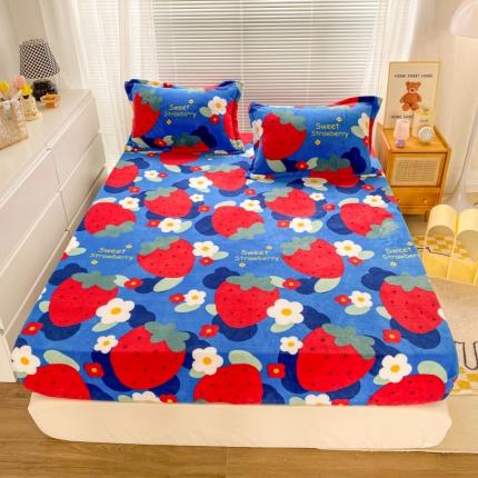 91家纺网 家纺一手货源 找家纺 （总）佰亿莱 2024新款 直播爆款高克重牛奶绒床笠三件套