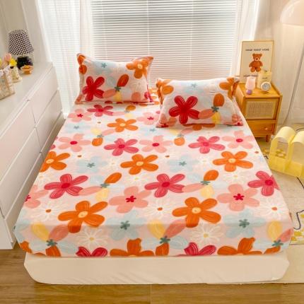 91家纺网 家纺一手货源 找家纺 （总）佰亿莱 2024新款 直播爆款高克重牛奶绒床笠三件套