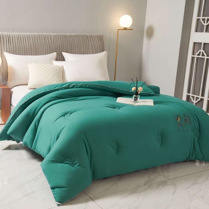 91家纺网 家纺一手货源 找家纺 畅畅家纺 2022新款抗菌纤维亲肤大豆被子被子 云母绿