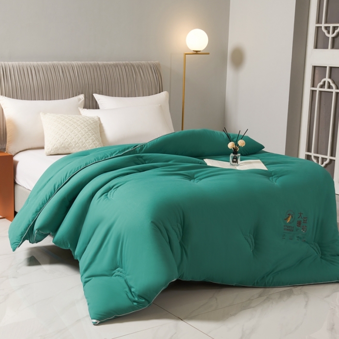 91家纺网 家纺一手货源 找家纺 畅畅家纺 2022新款抗菌纤维亲肤大豆被子被子 云母绿