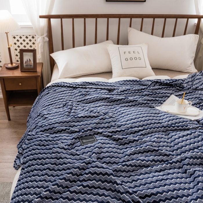 91家纺网 家纺一手货源 找家纺 畅畅家纺 2022新款新款色织牛奶绒多功能毛毯 乘风破浪