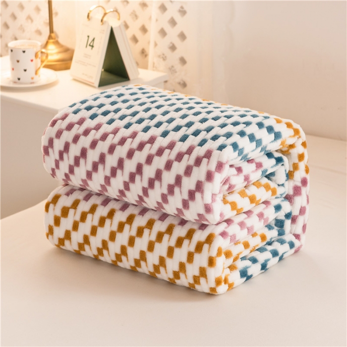 91家纺网 家纺一手货源 找家纺 畅畅家纺 2022新款新款色织牛奶绒多功能毛毯 塞纳河畔