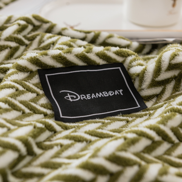 91家纺网 家纺一手货源 找家纺 畅畅家纺 2022新款新款色织牛奶绒多功能毛毯 穗穗有余  绿