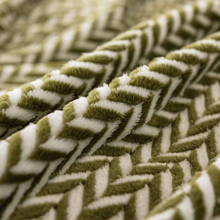 91家纺网 家纺一手货源 找家纺 畅畅家纺 2022新款新款色织牛奶绒多功能毛毯 穗穗有余  绿