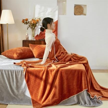 91家纺网 家纺一手货源 找家纺 (总）仟网汇2022新款贝壳边牛奶绒毯子