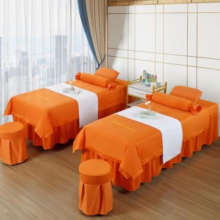 贝织梦2022新款魅如初荷兰棉美容床罩系列多件套 魅如初-橙