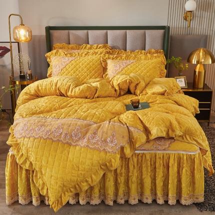 91家纺网 家纺一手货源 找家纺 （总）网红馆 2025新品天鹅绒夹棉床裙四件套