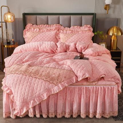 91家纺网 家纺一手货源 找家纺 （总）网红馆 2025新品天鹅绒夹棉床裙四件套