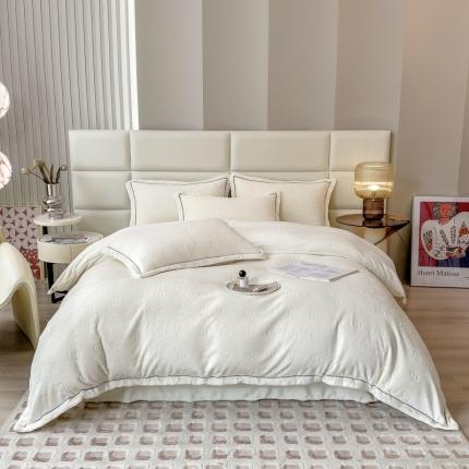 91家纺网 家纺一手货源 找家纺 （总）印季2024新款HG剪花一字绣牛奶绒四件套