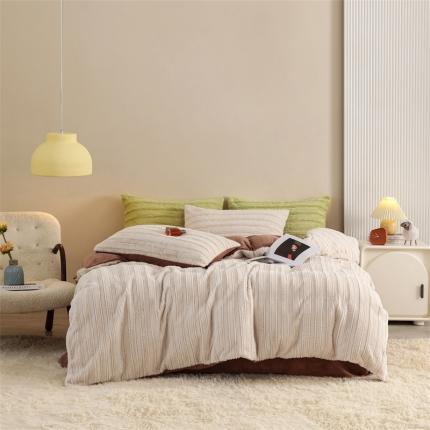 91家纺网 家纺一手货源 找家纺 总名品优仓A版350克兔毛绒 B版230克牛奶绒四件套洛可可