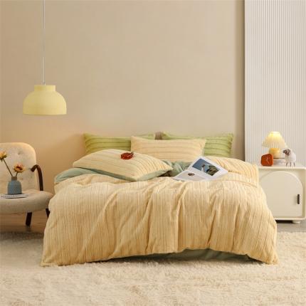 91家纺网 家纺一手货源 找家纺 总名品优仓A版350克兔毛绒 B版230克牛奶绒四件套洛可可