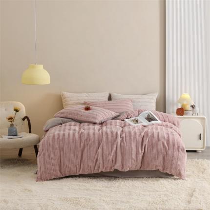 91家纺网 家纺一手货源 找家纺 总名品优仓A版350克兔毛绒 B版230克牛奶绒四件套洛可可