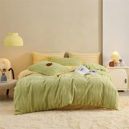 91家纺网 家纺一手货源 找家纺 总名品优仓A版350克兔毛绒 B版230克牛奶绒四件套洛可可