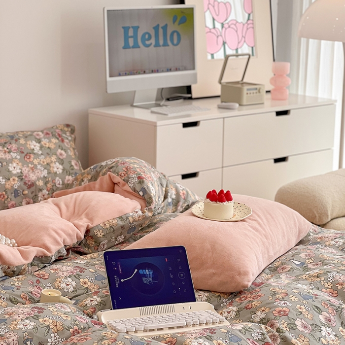 91家纺网 家纺一手货源 找家纺 昔可 2022新款梦幻公主风系列棉加绒印花四件套 公主的梦境