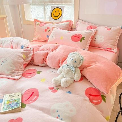 91家纺网 家纺一手货源 找家纺 （总）花伞 2024新款加厚牛奶绒保暖四件套 第二组