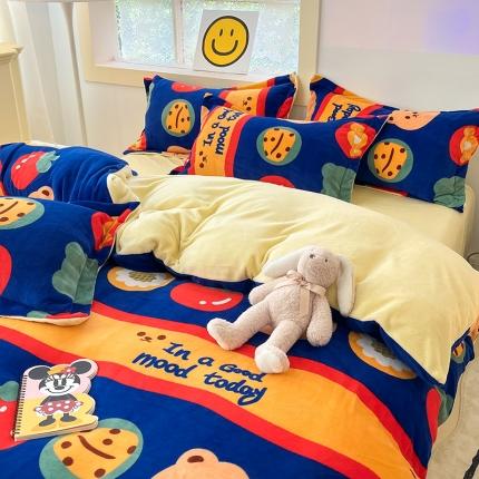 91家纺网 家纺一手货源 找家纺 （总）花伞 2024新款加厚牛奶绒保暖四件套 第二组